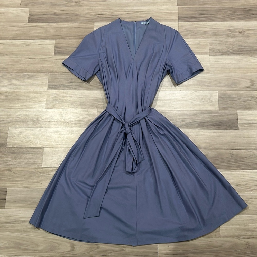 Antonio Melani Blue tie waist Midi dress size 12